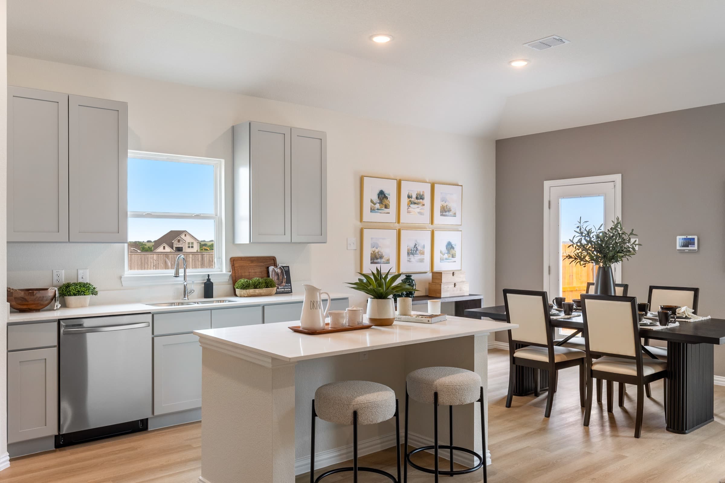 Bright kitchen with island seating